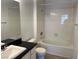 Clean bathroom with a shower-tub combination and a black granite vanity at 2900 Sunridge Heights Pkwy # 327, Henderson, NV 89052