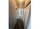 Well-lit hallway with gray walls, carpeted floor, closet, and doors leading to rooms at 3920 Legend Hills St # 204, Las Vegas, NV 89129