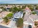 Stunning aerial shot displays home in a well-maintained neighborhood at 6 Desert Dawn Ln, Henderson, NV 89074