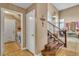 Staircase landing view with railing with a laundry room and main living area at 6 Desert Dawn Ln, Henderson, NV 89074