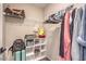 Spacious closet with shelving and hanging storage for organizing clothes and accessories at 1115 Brilliant Meadow Ave, North Las Vegas, NV 89086