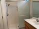 Bathroom featuring a sliding glass shower door, single sink, and classic fixtures at 1654 Danbury Crossing Dr, Henderson, NV 89052