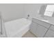 Close-up on a new white bathtub at 2449 Padulle Pl, Henderson, NV 89044