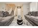 Spacious living room shows neutral paint, tile floor, and staircase at 2871 Cabrillo Terrace St, Henderson, NV 89044
