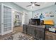 Spacious office with French doors, stylish desk and decor at 5523 Taylor Rose Ave, Las Vegas, NV 89139