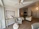 Cozy living room with fireplace and modern decor at 9449 Grand Mesa Dr, Las Vegas, NV 89134