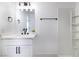 Well-lit bathroom showcases a vanity, mirror, modern fixtures, towel bar, and a decorative plant at 1891 Brian Rd, Pahrump, NV 89048