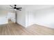 Open concept bedroom with ceiling fan, closet, and easy access to ensuite at 1891 Brian Rd, Pahrump, NV 89048