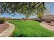Common area features a walking path, grass, trees, and landscaping at 317 Shimmering Moon St, Henderson, NV 89015
