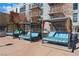 Relaxing cabana beds offer a private retreat with colorful accents at 353 E Bonneville Ave # 746, Las Vegas, NV 89101