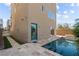 Modern backyard features a refreshing pool and a patio area perfect for outdoor relaxation at 8116 Haywood Estate Ave, Las Vegas, NV 89113