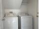 Functional laundry room with modern washer and dryer units for convenient laundry care at 8244 Sickle Ln, Las Vegas, NV 89128