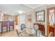 Relaxing dining area combined with a sleek kitchen at 135 E Harmon Ave # 221, Las Vegas, NV 89109