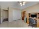 Bedroom featuring carpet, ceiling fan, closet with sliders, and shelving at 1598 Bermuda Dunes Dr, Boulder City, NV 89005