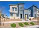 Beautiful townhome with manicured front yard, modern architecture, and inviting entrance at 3725 Celesta Vista Ave, Henderson, NV 89044