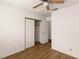 Empty bedroom with a ceiling fan and closet at 6209 Lenaking Ave, Las Vegas, NV 89122