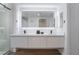 Bathroom featuring double vanity, recessed lighting, and modern fixtures at 10809 Garden Mist Dr # 2072, Las Vegas, NV 89135