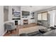 View of living room features a modern fireplace and comfortable seating at 1405 Bugle Boy Dr, Henderson, NV 89014