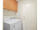 Convenient laundry room with washer, dryer, and storage cabinets at 1712 Warrenville St, Las Vegas, NV 89117