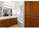 Well-lit bathroom features a spacious countertop and plenty of cabinet storage at 2042 Waverly Cir, Henderson, NV 89014