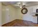 Dining room with ceiling fan, tile flooring and view into kitchen area at 2120 Ramrod Ave # 415, Henderson, NV 89014