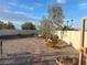 Backyard oasis featuring a hammock and desert landscaping with a brick path and rock accents at 441 Daylin Ct, Henderson, NV 89015
