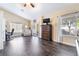 Expansive main bedroom with hardwood floors, ceiling fan, and large windows for natural light at 2246 Cassatt Dr, Henderson, NV 89074
