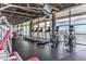 Well-equipped gym featuring treadmills and fitness machines with cityscape views at 3722 Las Vegas Blvd # 1204, Las Vegas, NV 89158