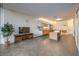 Open floor plan featuring a living room with modern kitchen and dining area at 3722 Las Vegas Blvd # 1204, Las Vegas, NV 89158