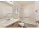 Well-lit bathroom with a shower-tub combo and single sink at 8787 Roping Rodeo Ave # 101, Las Vegas, NV 89178