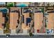 Aerial view showcasing a home with solar panels and a well-maintained backyard at 938 Carnival Ave, Las Vegas, NV 89123