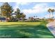 Expansive green field with lush grass, trees, and a paved walking path on a sunny day at 3609 Citrus Heights Ave, North Las Vegas, NV 89081
