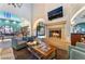 A well-appointed lobby features a fireplace, seating, and a high ceiling at 3609 Citrus Heights Ave, North Las Vegas, NV 89081