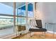 Balcony view showing a plush chair, views of the city, modern lighting, and attractive decor at 4575 Dean Martin Dr # 1811, Las Vegas, NV 89103