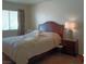 Inviting bedroom featuring a comfy bed and an end table with a lamp at 6412 Big Pine Way, Las Vegas, NV 89108