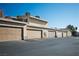 Exterior view of the garage row, offering ample parking at 6412 Big Pine Way, Las Vegas, NV 89108
