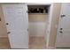 Shot of an empty reach-in closet with a shelf and hanging rod at 7731 Ornamento Way, Las Vegas, NV 89179