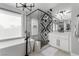 Modern main bathroom features a walk-in shower, freestanding tub, and sleek fixtures at 1600 Windsford Cir, Las Vegas, NV 89117