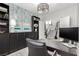 Well-appointed office space with ample storage, modern lighting, and backyard views at 1600 Windsford Cir, Las Vegas, NV 89117