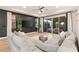 Well-appointed living room showcasing a comfortable sectional, TV, and seamless indoor-outdoor flow at 258 Castellari Dr, Las Vegas, NV 89138