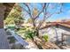 A view of the community courtyard with mature trees and pathways, creating a serene outdoor environment at 3141 Pinehurst Dr # C, Las Vegas, NV 89109
