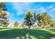 A grassy park with mature trees and a backdrop of buildings, creating a serene and inviting outdoor space at 3141 Pinehurst Dr # C, Las Vegas, NV 89109