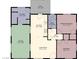 Detailed floor plan showcasing the layout of the home, including the kitchen, bedrooms, and living spaces at 352 Cox Ave, Overton, NV 89040
