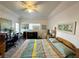 Well-lit bedroom boasts a vaulted ceiling, ceiling fan, and an inviting color palette for a relaxing retreat at 3550 Bay Sands Dr # 1101, Laughlin, NV 89029