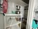 A pantry stocked with food, cookware and household supplies at 3550 Bay Sands Dr # 1101, Laughlin, NV 89029