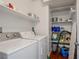 Convenient laundry room area with shelving and storage space at 4850 Straight Flush Dr # 103, Las Vegas, NV 89122