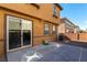 Backyard showing sliding door access to the home at 6255 W Arby Ave # 183, Las Vegas, NV 89118