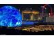 Panoramic nighttime view of the Las Vegas strip featuring the MSG Sphere and the High Roller observation wheel at 725 N Royal Crest Cir # 227, Las Vegas, NV 89169