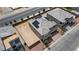 Bird's-eye view of a modern home featuring solar panels, a large backyard, and neat landscaping at 7255 Bold Rock Ave, Las Vegas, NV 89113