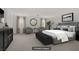 This virtually staged bedroom features neutral tones and stylish decor at 7255 Bold Rock Ave, Las Vegas, NV 89113